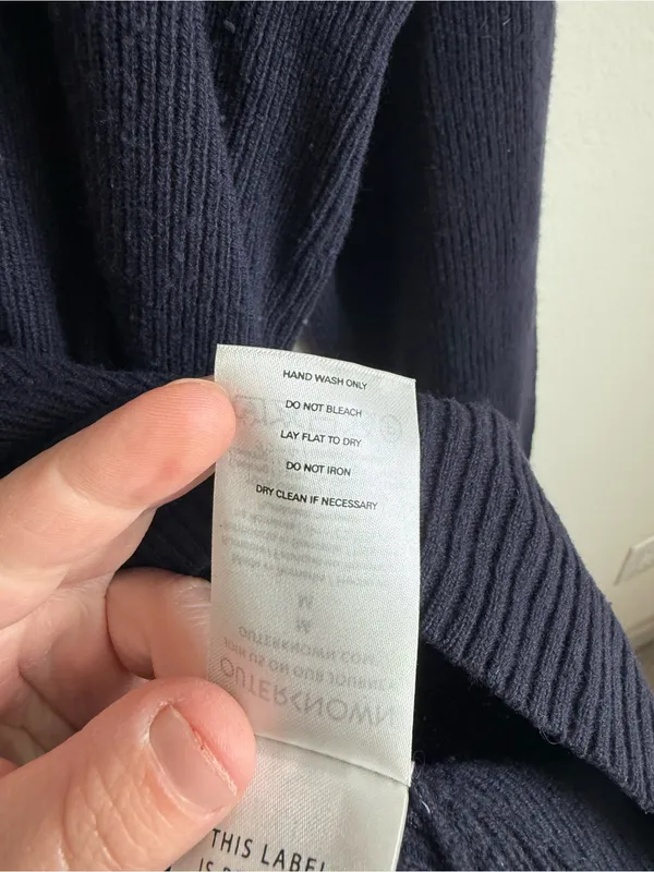 Outerknown Women's Geelong Wool Oversized Collared Sweater Navy Size Medium - Image 10