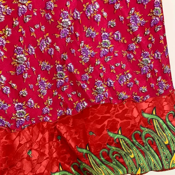 Reversible Maxi Wrap Skirt BINS311 Red - Image 3