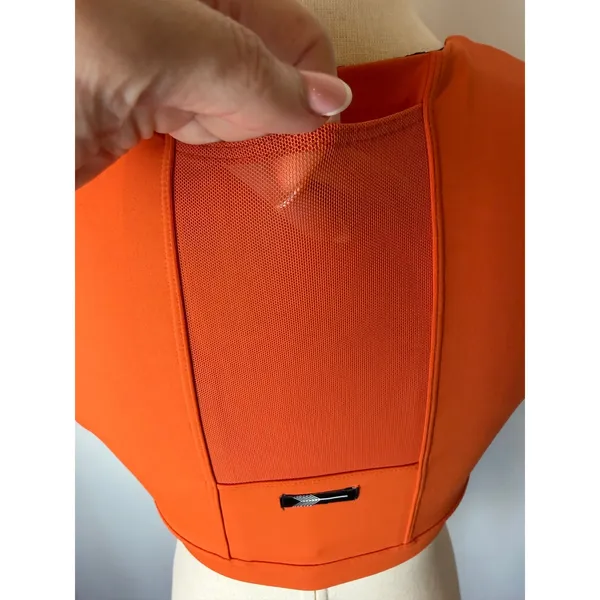 Oiselle Flyout Zip Sports Bra Women 6 Orange High Impact Running Phone Pocket - Image 9