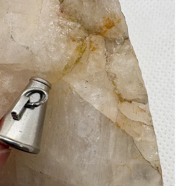 Vintage Megaphone Charm‎ Silver Tone Cheerleader Spirit Magnetic Pendant 1.97g - Image 6