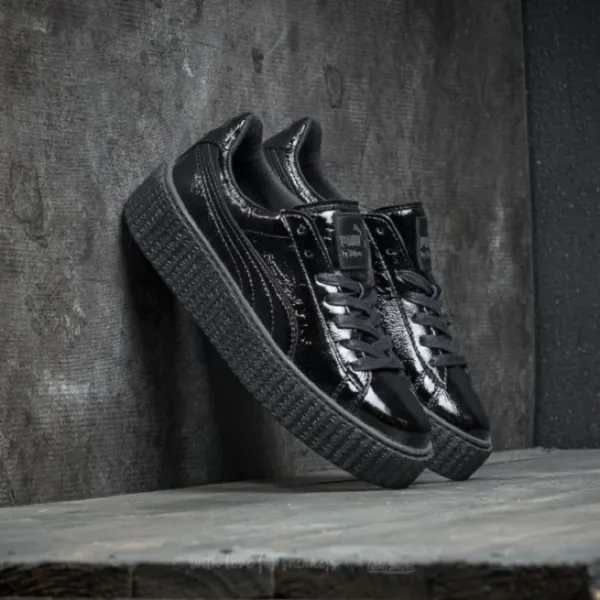 PUMA X Fenty Rihanna Creeper Wrinkled Patent Womens Trainers Black - Size: 6 - Image 3