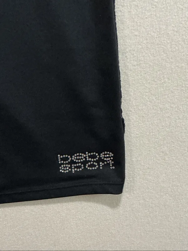 bebe Black Short Sleeve Mesh Yoke Athletic Tee - Image 3