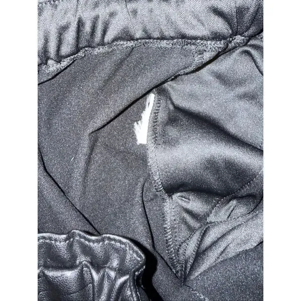 Abercrombie & Fitch Black Pleather Pull On Taper Pants Size XL (W36) #765 - Image 5