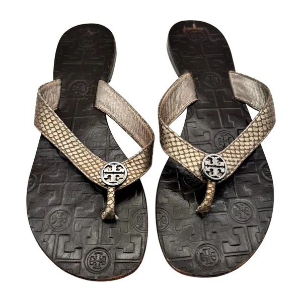 Tory Burch Thora Sandal Flip Flop Thong Logo Snake Quiet Luxury Resort Old Money - Image 3
