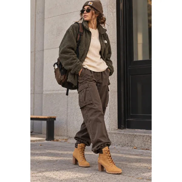 Timberland Tillston Heeled Ankle Boot Bootie Wheat Nubuck 6.5 - Image 2