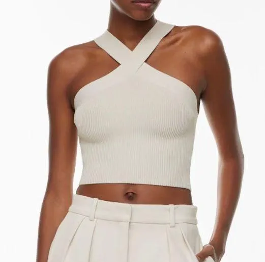 Aritzia Babaton Sculpt Knit Criss Cross Cropped Tank - Image 9