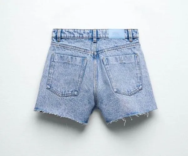 Zara Nwt High Rise Denim Shorts Mid-Blue - Image 3