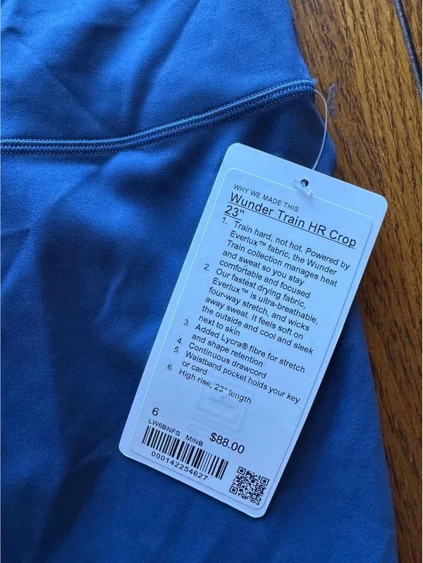 Lululemon Wunder Train High Rise 23” Mineral Blue Size 6 NWT - Image 4