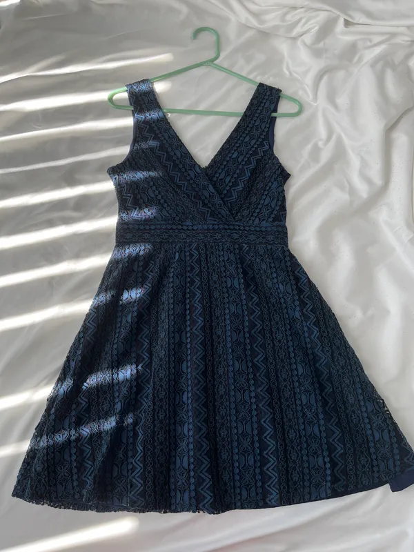 Lulus Navy Blue Lace Skater Dress - Image 5
