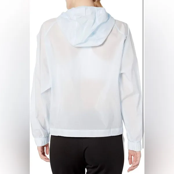 Adidas Woman’s Cropped Wind.rdy Sheer Packable Windbreaker Lite Blue Size XS - Image 3