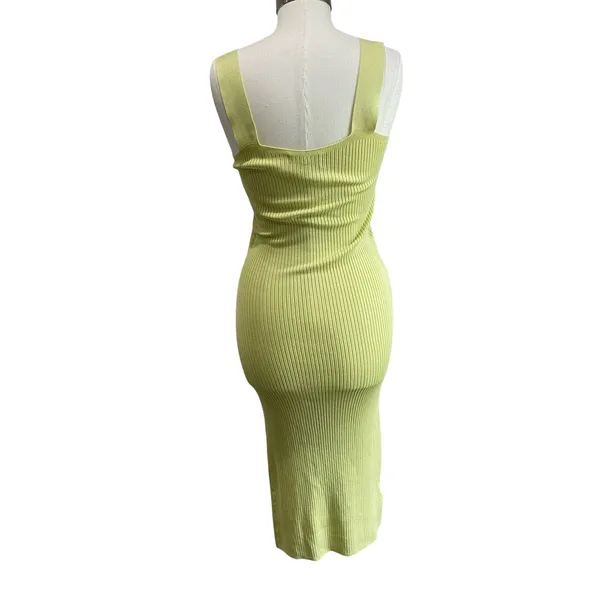 Shyanne Women's Green Western‎ Ribbed Sweater Knit Midi Bodycon Dress Sz M - Image 3