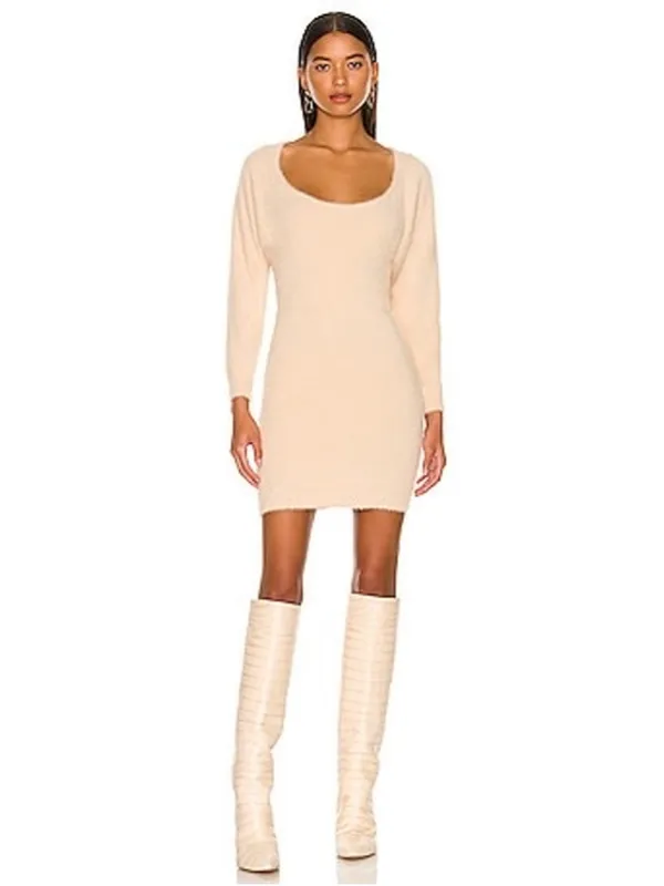 Camila Coelho Mini Dress Women's Size XS (17” PTP) Beige NWT - Image 2