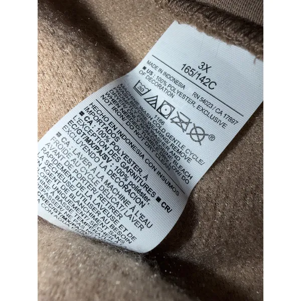 Old Navy Women 3X Brown Sherpa Quarter Zip Pullover Fleece Sweatshirt NWOT - Image 4