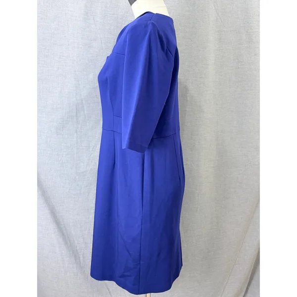 Trina Turk Romanova Cobalt Blue Cutout Sheath Dress‎ Size 14 Office Wear - Image 5