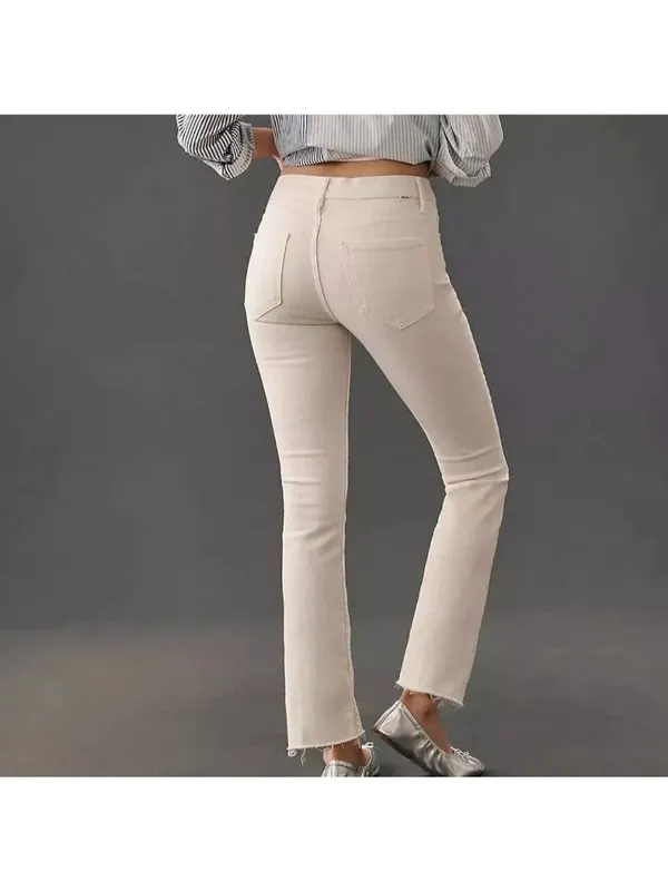 Mother The Insider Crop Step Fray Cream Puffs Jeans Size 29 - Image 2