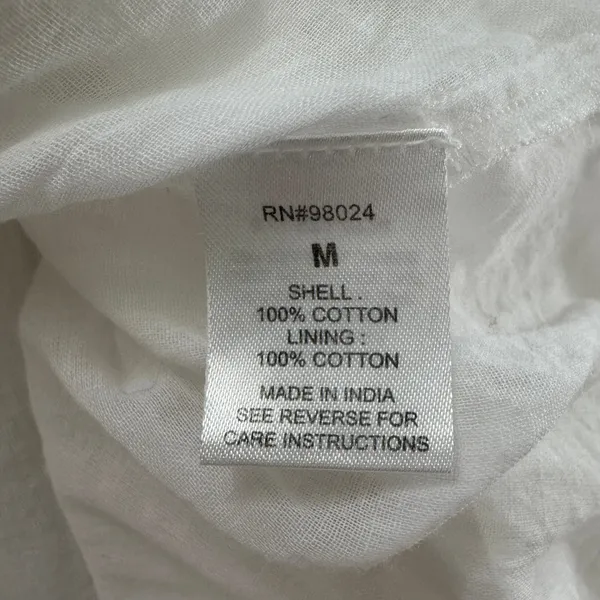 Love The Label Mini Dress Medium White Floral Embroidered Flutter Sleeve‎ Boho - Image 8