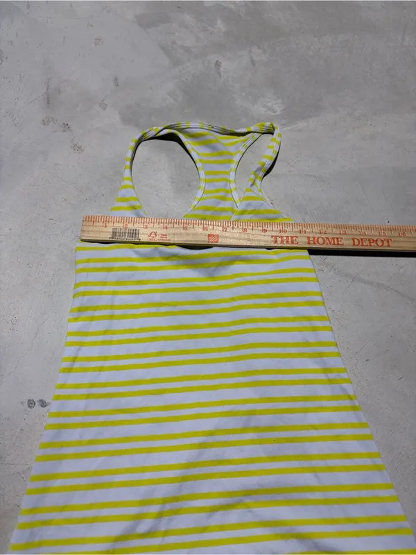 Lululemon Women’s Striped Racerback Tank top - Yellow/White - Image 4