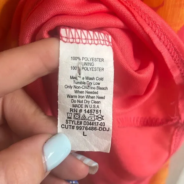 ✨Peach Love Tropical Vibes Only Tiered Mini Sz Large Dress✨ - Image 5
