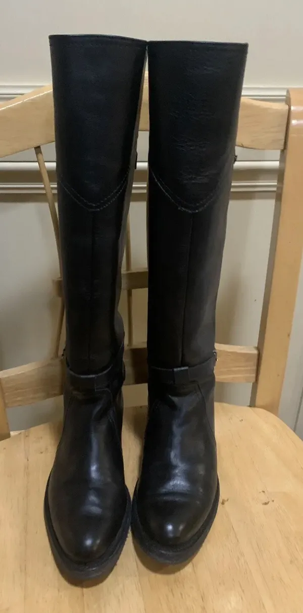 Frye Dorado Black Leather Riding Boots - Image 2