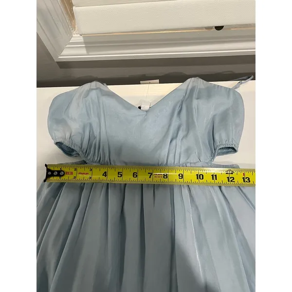 And‎ Now This Spring Maxi Dress Blue Smocked Bodice Cutout Spaghetti Strap XS - Image 8