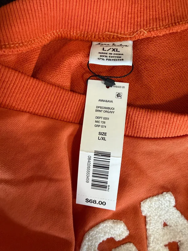 NWT Anna & Ava Game Day Burnt Orange Crop Top Size L/XL. - Image 5