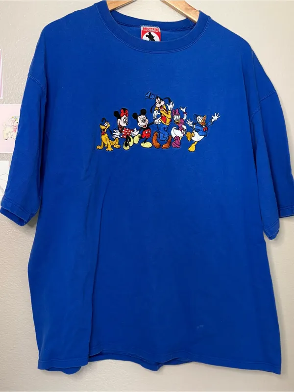 Disney True Y2K vtg Disneyland Mickey Mouse embroidered cotton shirt plus size XL - Image 2