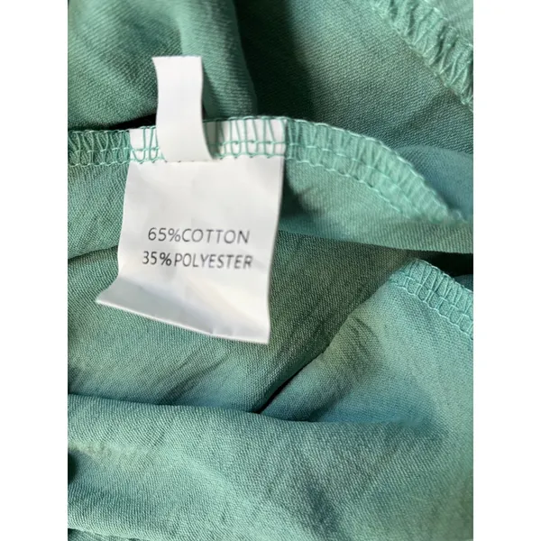 Mint Green Puff Sleeve Ruffle Mini Dress Square Neck Wrap Tie Side‎ Split Large - Image 9