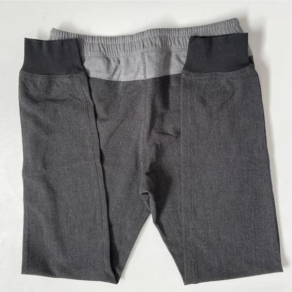 Joggers Pant Pull On Elastic Waist Stripe Lounge Grey Black Tall - Image 5