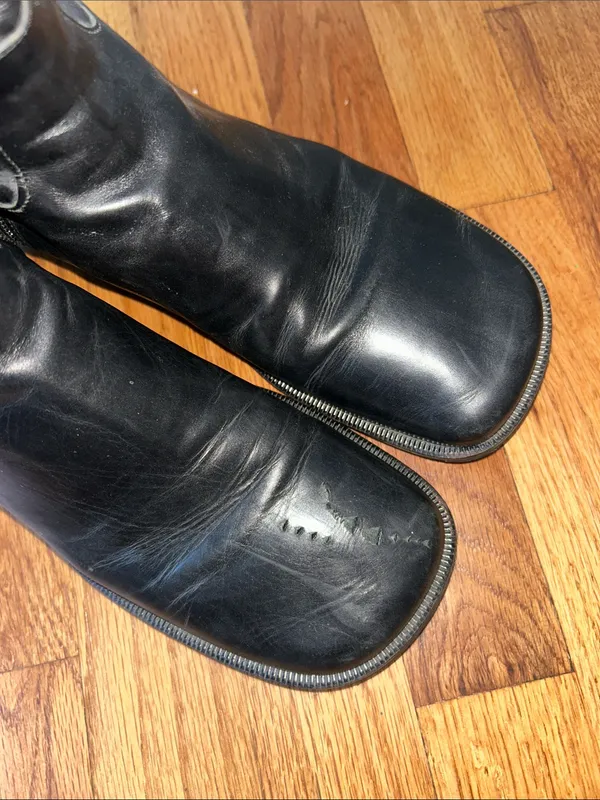 Donald J. Pliner Womens Black Leather Tall Zip Riding Boots size 8 - Image 5