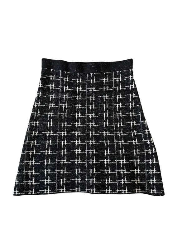 ZARA Black White Knit A Line Skirt Size Small NEW NWOT - Image 3