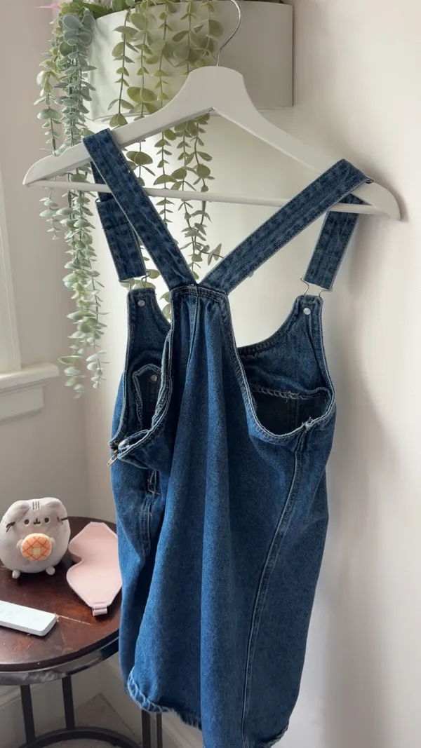ZARA RE Generation blue denim overalls in size S - Image 3