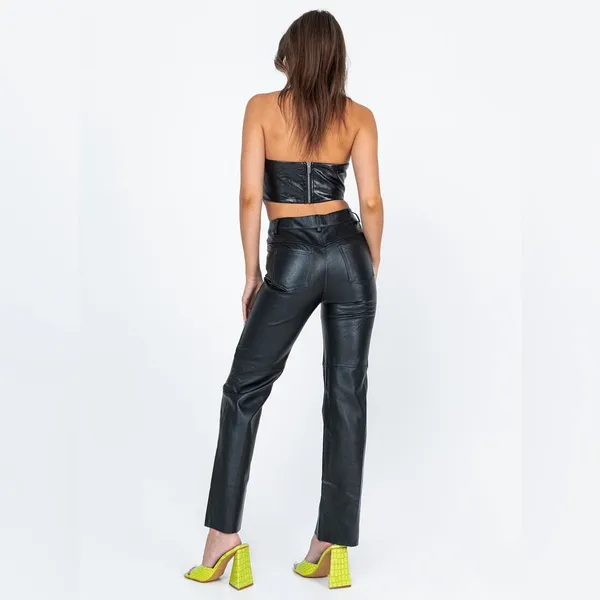 Princess Polly Macey Pants in Black Size 4 - Image 5