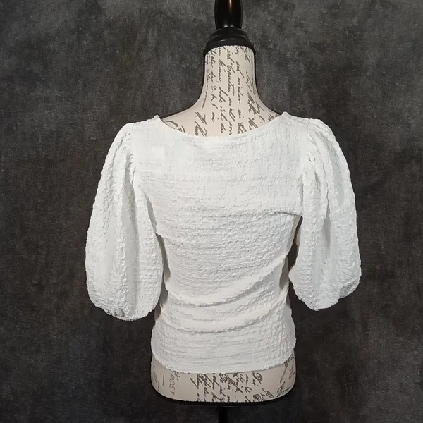 Maeve by Anthropologie balloon sleeve textured top new with defects size Medium - Image 3