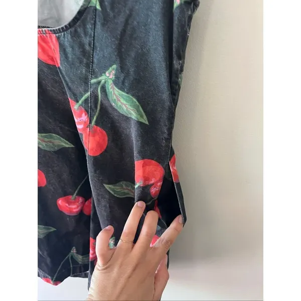 Urban Outfitters Charlie Cherry Print Mini Dress Low Back Coquette Y2K M - Image 5