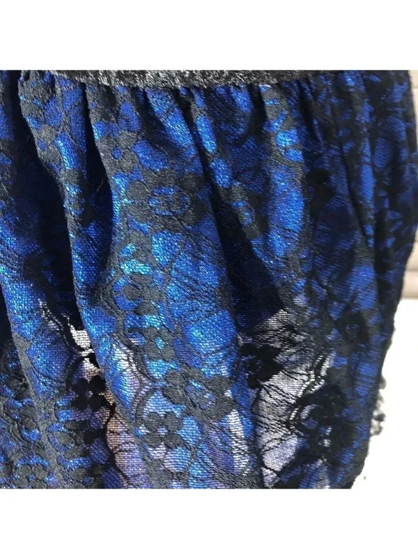 Vampire Lace velvet Mini Dress Blue Black whimsigoth punk goth witch Alt cosplay - Image 9