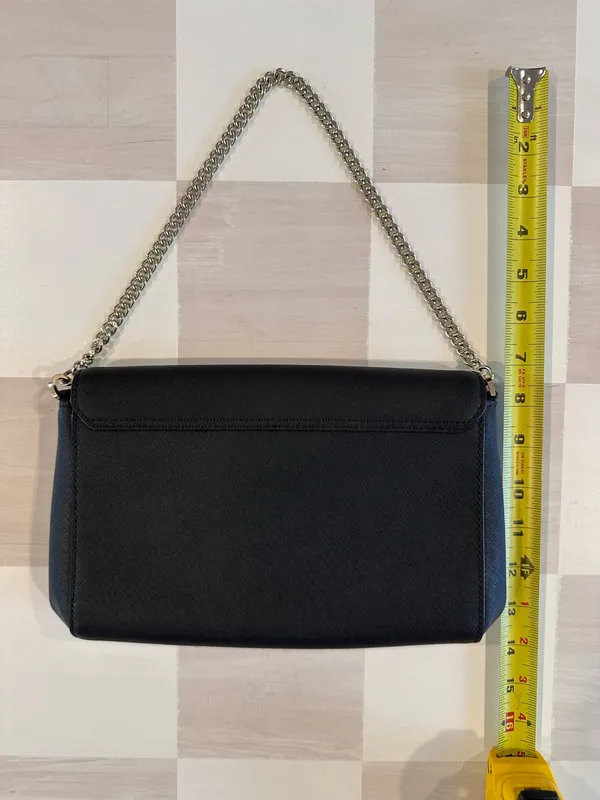 kate spade new york tilden place alek black saffiano leather flap shoulder bag purse - Image 12