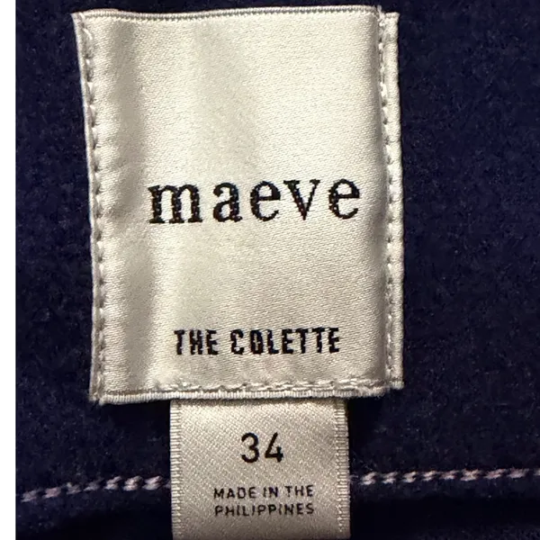 Maeve The Colette Navy Blue Wide Leg Cropped Pants Size 34 High Rise Pockets - Image 3