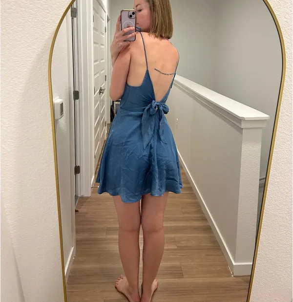Olia Blue flowy mini dress Size M - Image 2