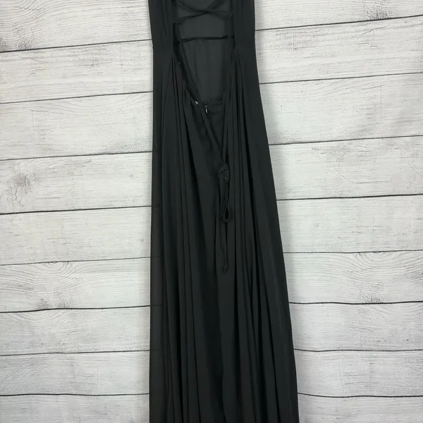 Lulus Strappy To Be Here Black‎ Lace-Up Maxi Dress Size Medium Black Backless - Image 8