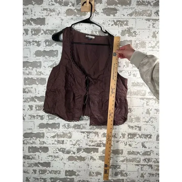 American Eagle | women brown tie front cotton tank top - Image 6