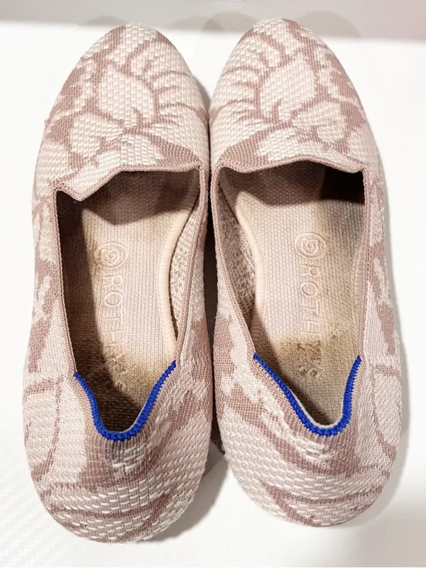 Rothy’s Retired Lily Cream Loafer Fabric Round Toe Ballet Flat Size 8.5 - Image 4