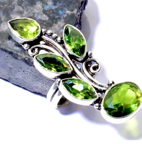 Designer Green Quartz Ring - Image 2