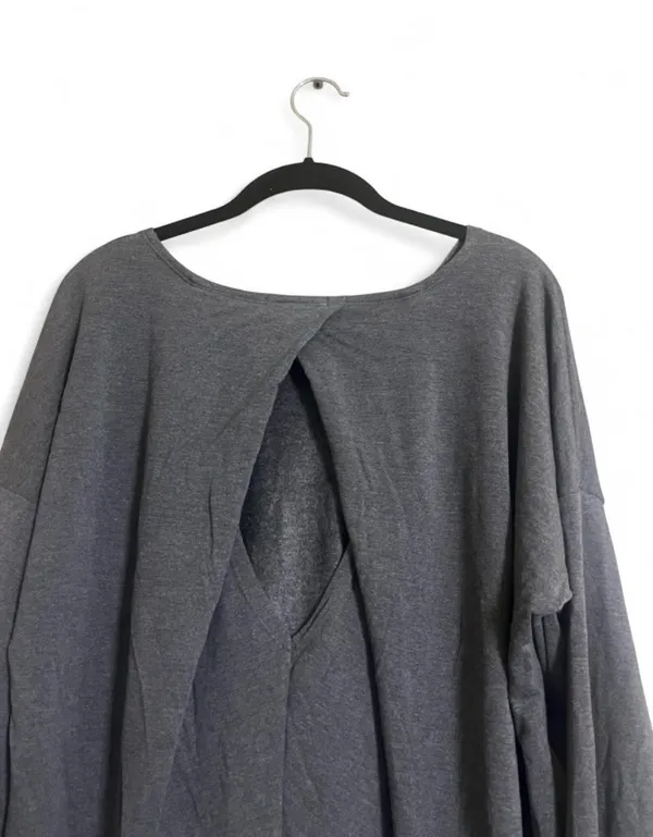 Threads 4 Thought Sweater Sz L Kelli Open Back Overlay MODAL Blend Everday Wear - Image 4