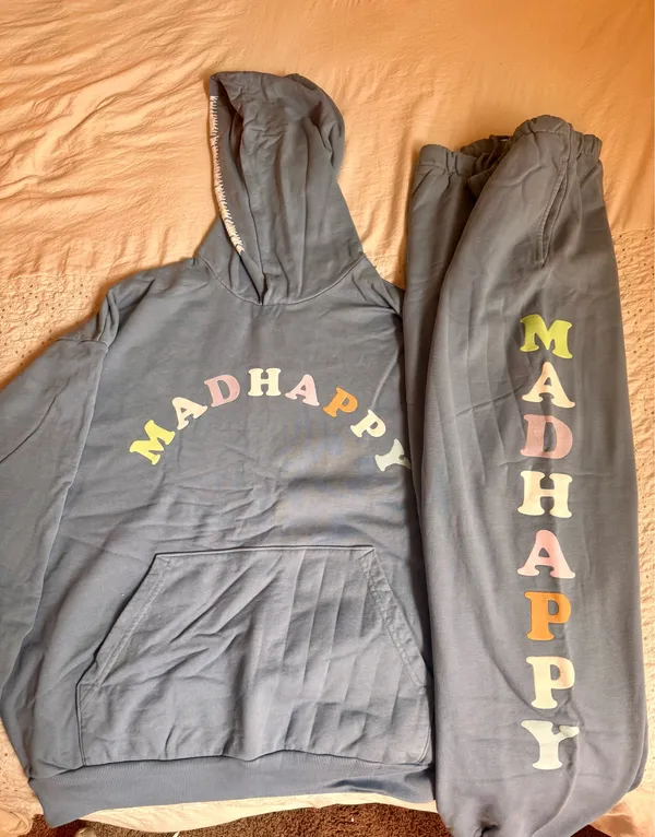 Madhappy Set of 2 Pastels French Terry Sweatpants & hoodie Blue Size S Set - Image 3