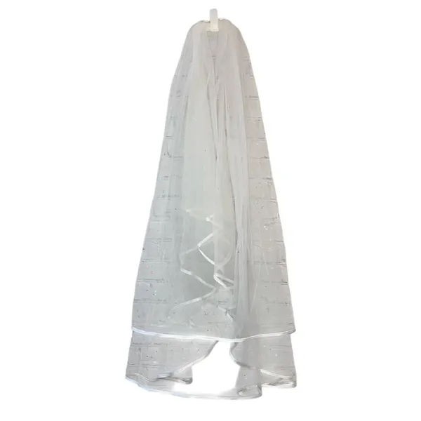 Veil Layered‎ with Rhinestones White Ivory Color - Image 2