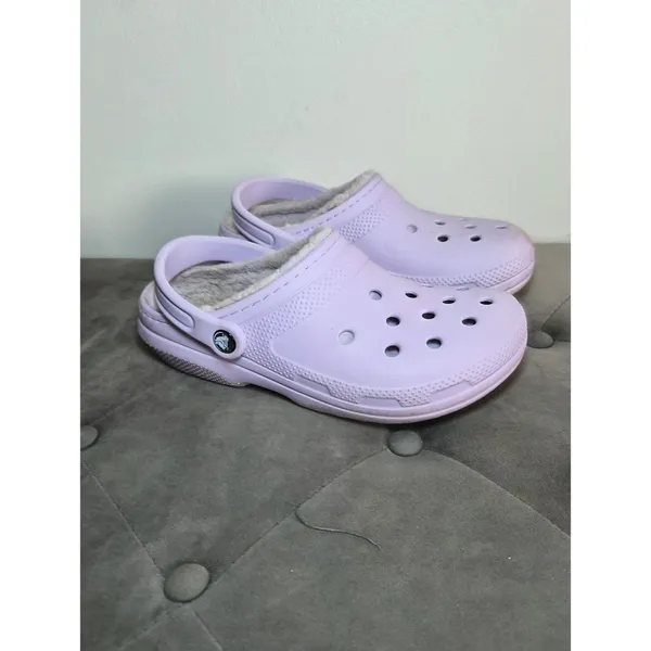 CROCS Purple Lined Clogs in Light Lavender Womens 8 Mens 6 - Image 3
