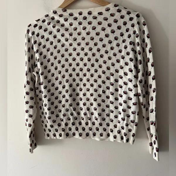 Ann‎ Taylor Loft Women's Button Up Sweater Cardigan Fan Design - Image 3