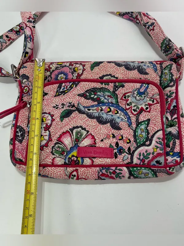 Vera Bradley Lil Hipster Shoulder Bag Floral Print Heart Lined Built in Wallet - Image 2