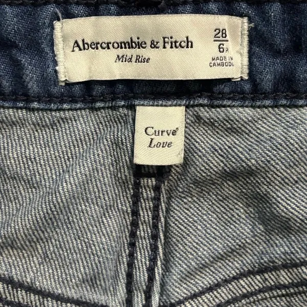 Abercrombie & Fitch A&F Size 28 6 Curve Love Mid Rise Wide Leg Jeans - Image 3