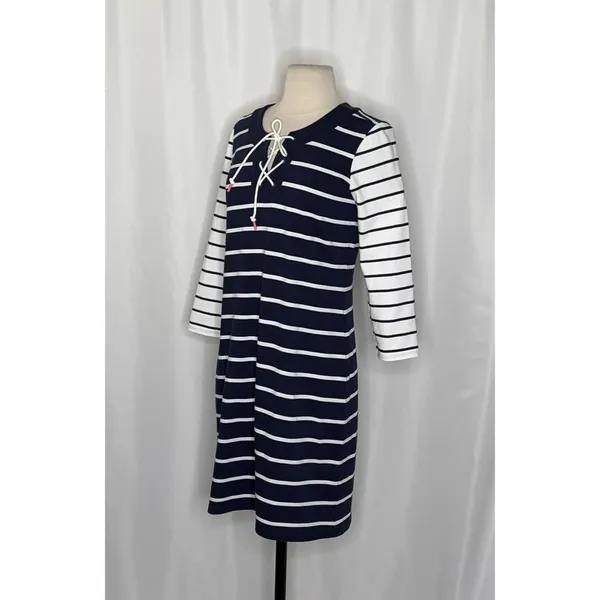 NWT!! TOMMY BAHAMA Floricita Stripe Shift Dress Navy Blue‎ White Stripe X-Small - Image 6